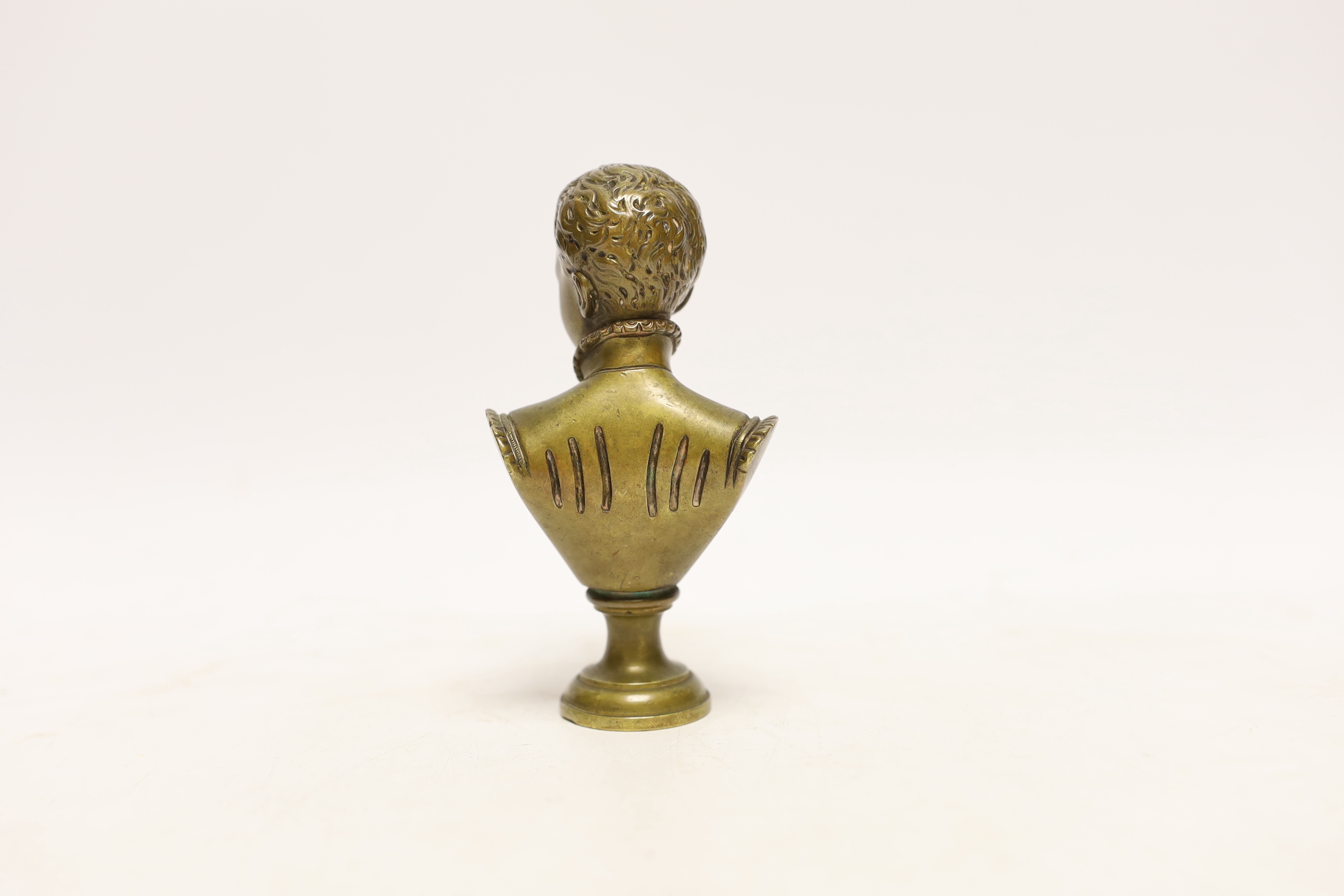 A bronze seal by Baron Bosio, circa 1824-25, cast as the bust of Henry IV as a child